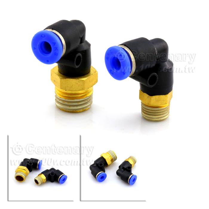 PL螺紋快速氣動彎接頭L型  接管口徑8mm - 44629 產品圖片