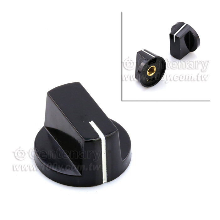 膠木旋鈕，黑色  直徑6.0mm 26*15 - 112107 產品圖片