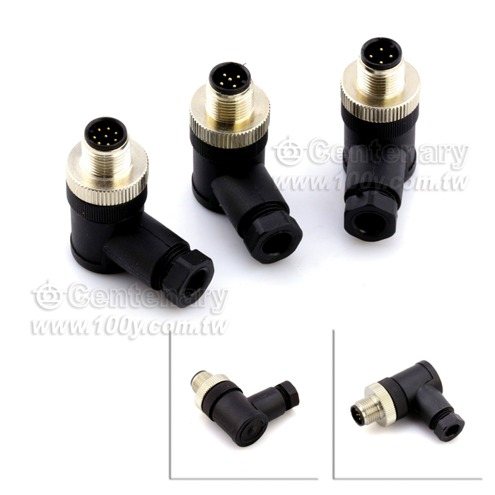 Elbow 4P Male 90 Degress/ M12 Sensor Waterproof Connector - 112286 Product Image
