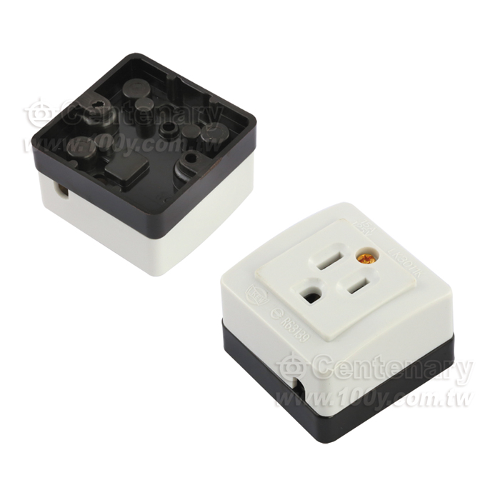 H型付接地明插座 15A/125V  