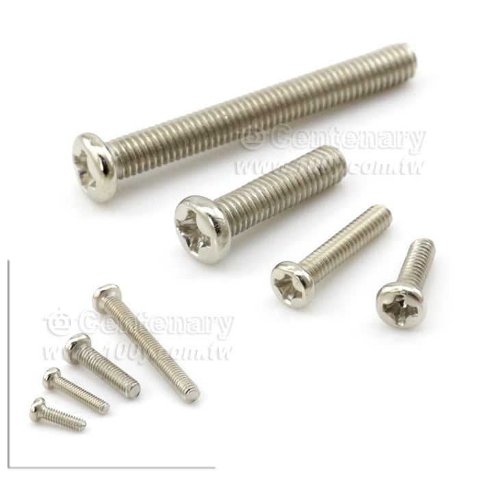 圓頭⊕字機械牙 鍍鎳螺絲 M3*5mm【ROHS】