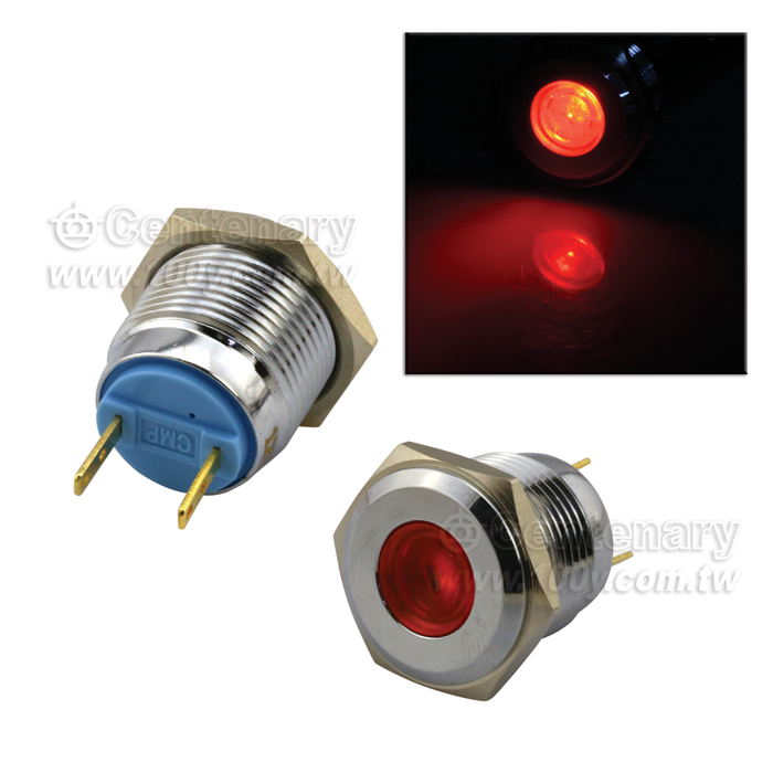Φ16mm 金屬信號燈 LED24V 紅色 - 114016 產品圖片