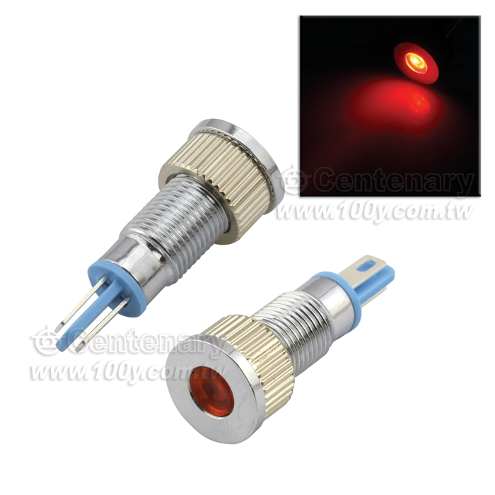 Φ8mm 金屬信號燈 焊接式 LED12V 紅色 - 113876 產品圖片