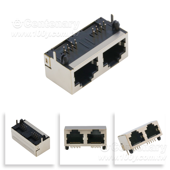 RJ45網路插座 8P8C-90 並聯 - 114513 產品圖片
