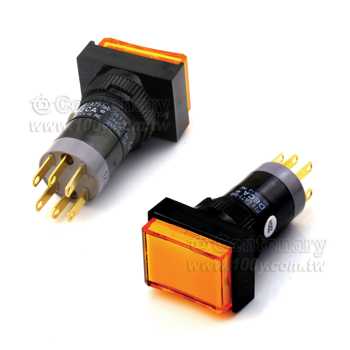 Φ16mm 按鈕開關 黃色蓋含燈 220V - 115567 產品圖片