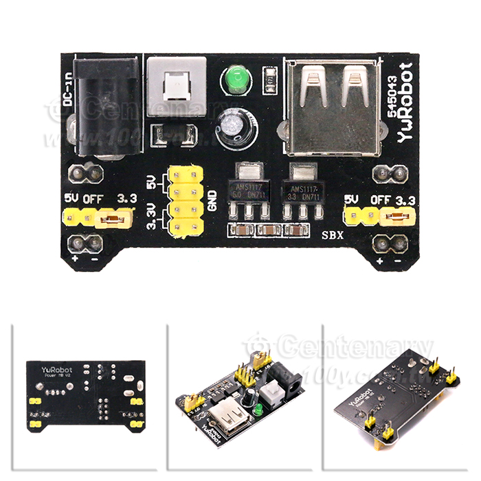 麵包板電源模塊 In:DC6.5-12V 兼容5V/3.3V/700mA - 116102 產品圖片