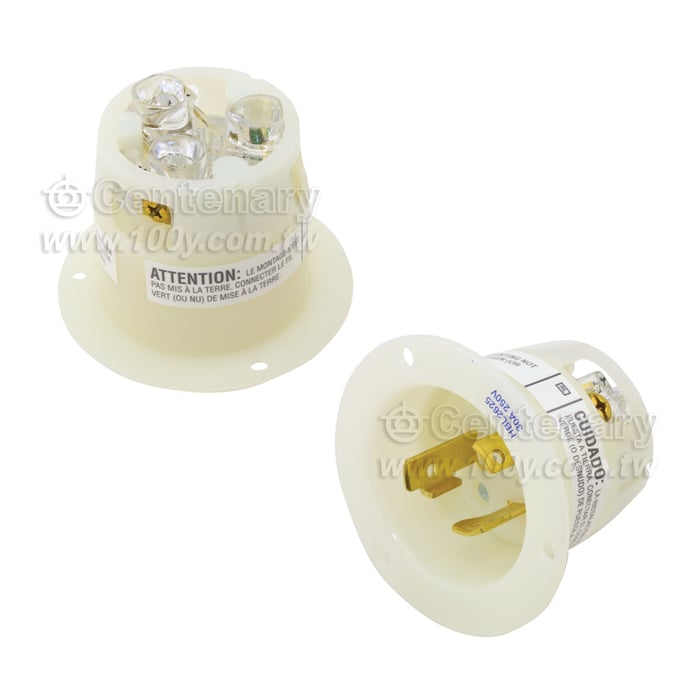 Twist-Lock Flanged Inlet 30A/250V