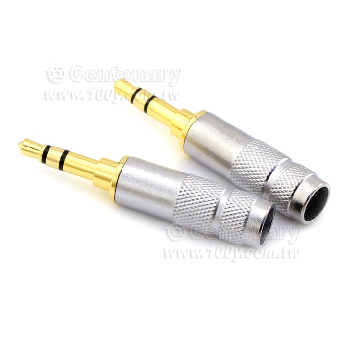 3.5mm 3節耳機插頭 銀灰色