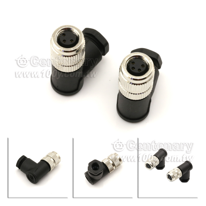 4P Female M8 Angled Sensor Waterproof Connector - 122007 Product Image