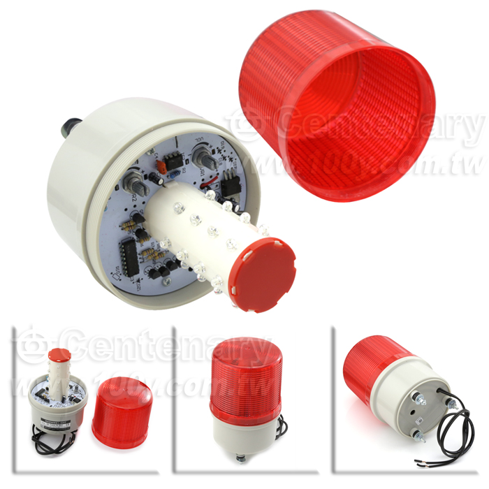 φ100 旋轉警示燈 LED 附蜂鳴 紅色 - 118052 產品圖片