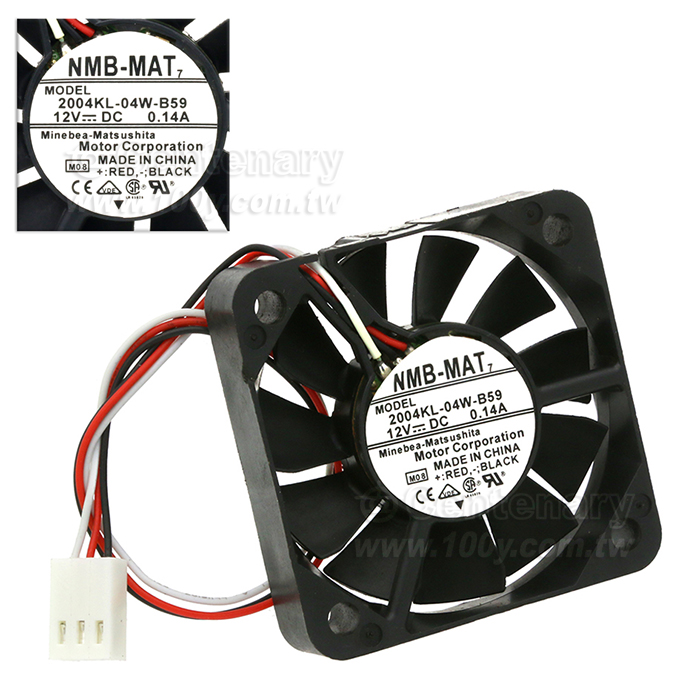 NMB_DC12V0.14A 3線帶插頭風扇 - 65616 產品圖片