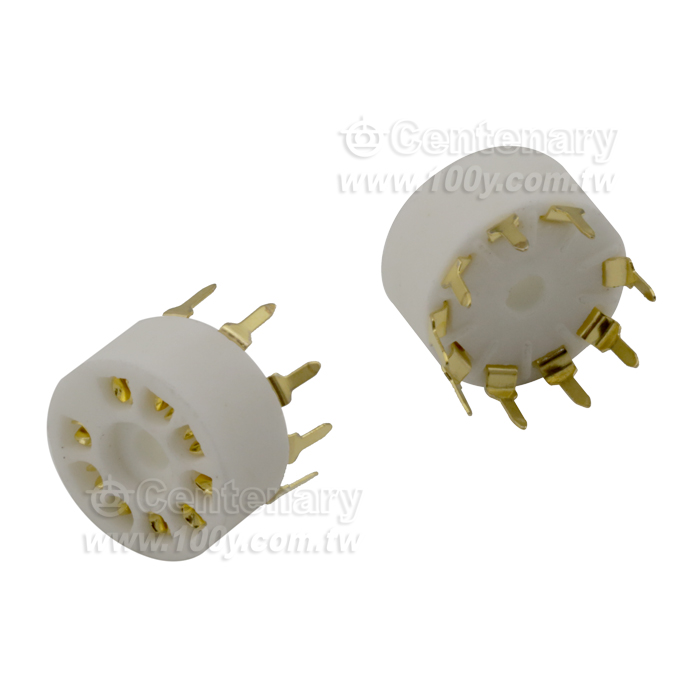 小9腳電子管座陶瓷鍍金膽座PCB插座 