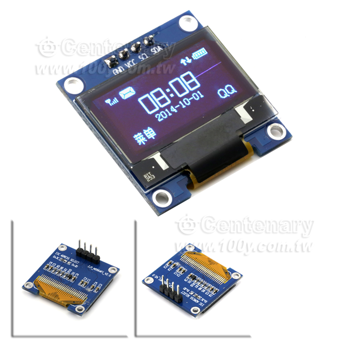 0.96寸  128*64 OLED液晶屏模塊 白色 3.3V - 127724 產品圖片