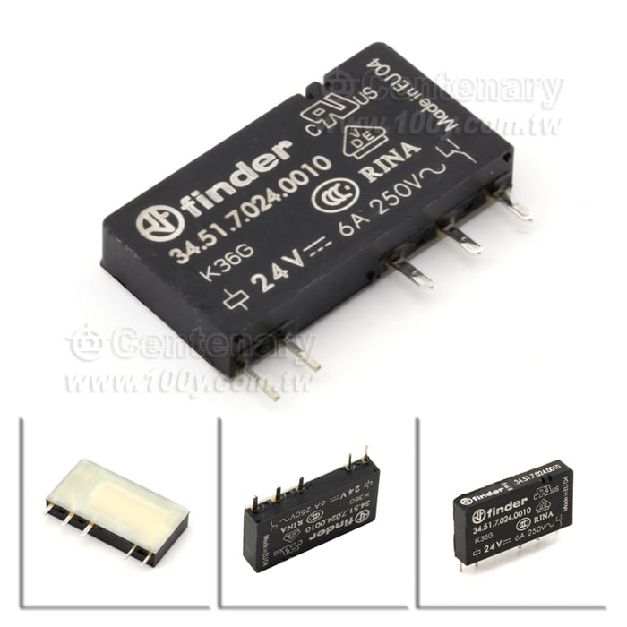 PCB繼電器 SPDT, 24VDC/6A
