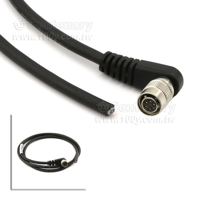 彎頭工業相機電源6芯90度直角連接線1M - 128168 Product Image