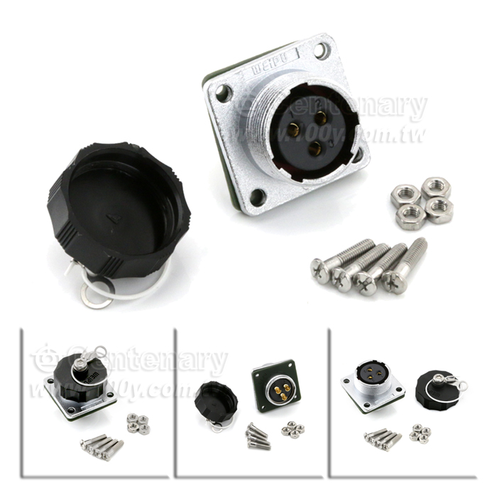 Square Flange Panel Receptacle - 121976 Product Image