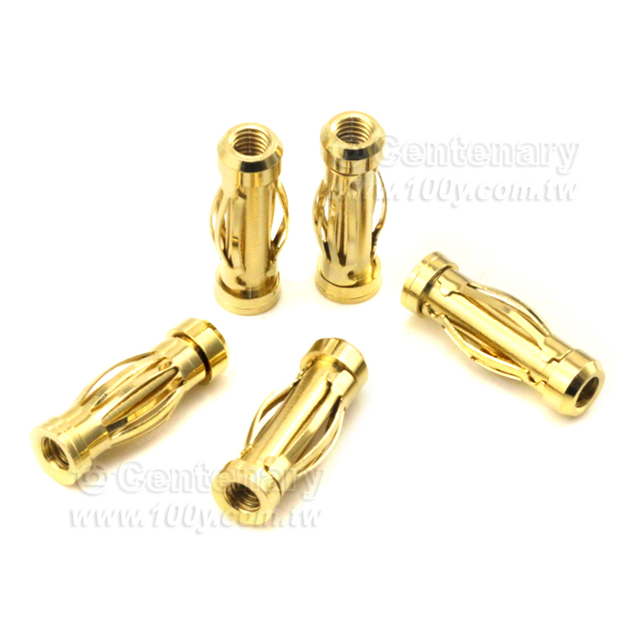 4mm香蕉插頭-銅鍍金燈籠花-M3內螺紋 L:15.6mm - 130336 產品圖片