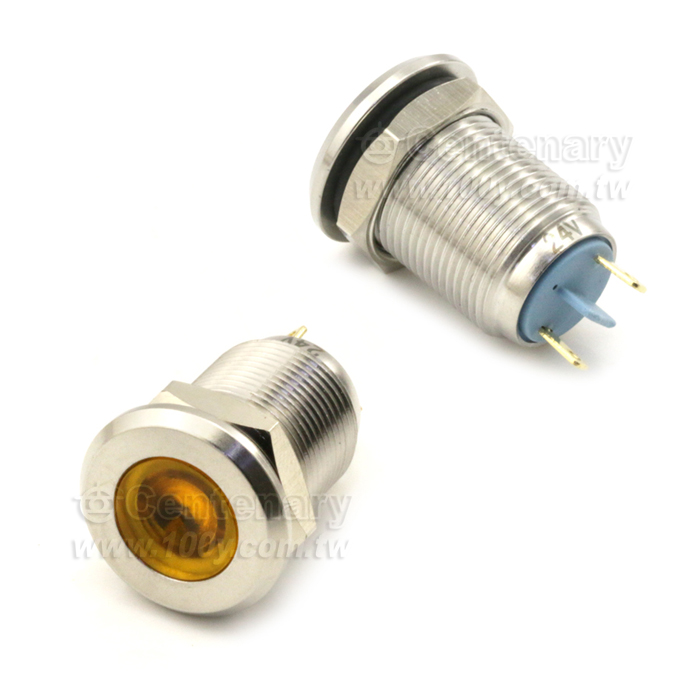 Φ12mm 金屬信號燈 24V 黃色 - 131646 產品圖片