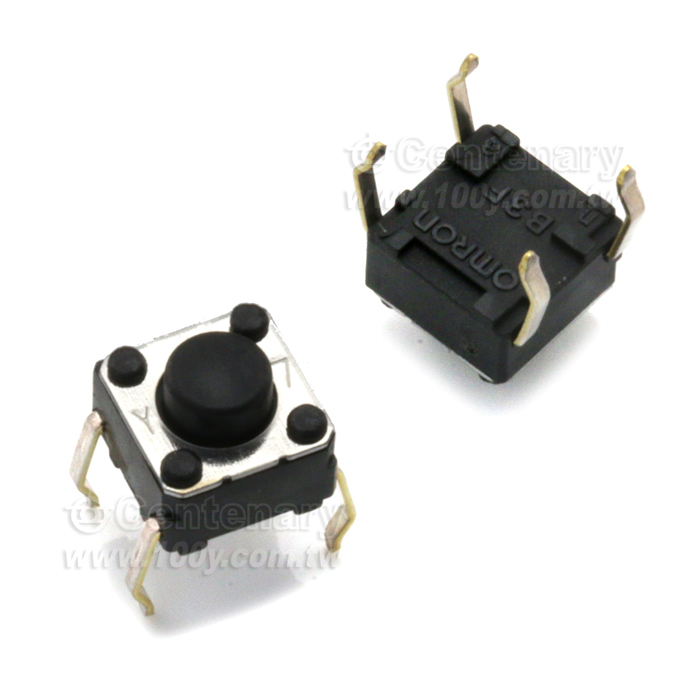 觸動開關 SPST-NO 6*6*5mm 0.98N  塞：黑色 - 133281 產品圖片