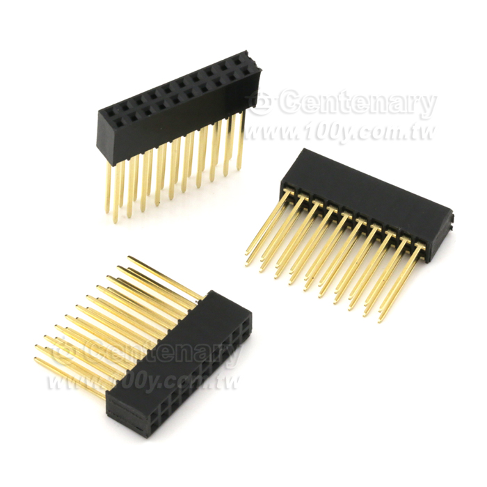 2*10排針母座 黑體8.4mm P:2.54mm 針長14.5mm - 27520 產品圖片