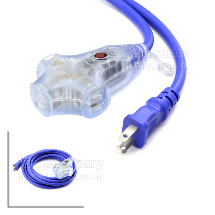 2P 3 Socket With Lamp Power Cord - 134497 Product Image