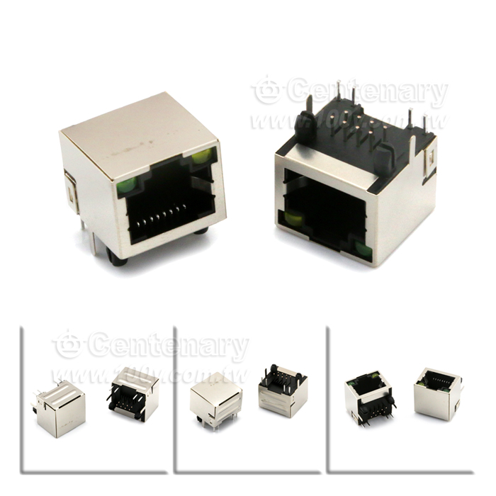 RJ45-8P8C 90° (左綠/右黃) - 135320 產品圖片