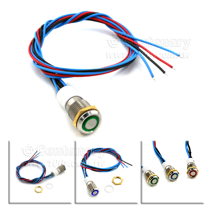 Φ12mm不銹鋼 LED: 綠色 - 134355 產品圖片