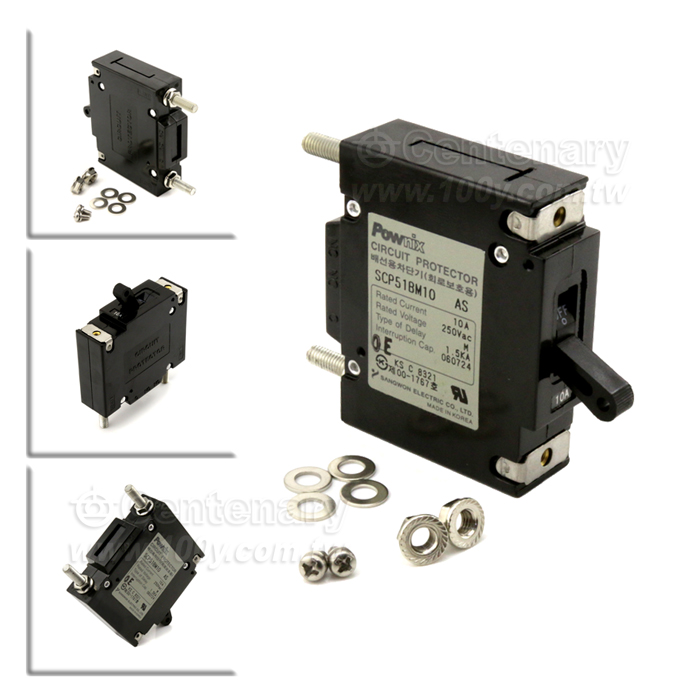 無熔絲過載斷路器 1P/10A AC250V/380V  - 100047 產品圖片