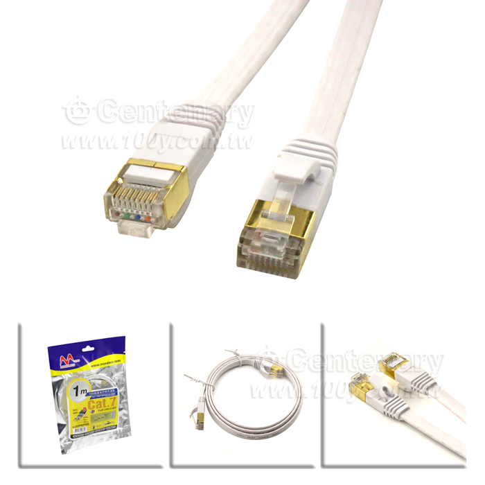 Cat.7 10Gbps 超高速 (超薄扁線型) 白色 3M - 136624 產品圖片
