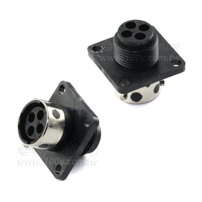 Standard Circular Connector 4P Socket Receptacle Wall Mount Size 10 - 100251 Product Image