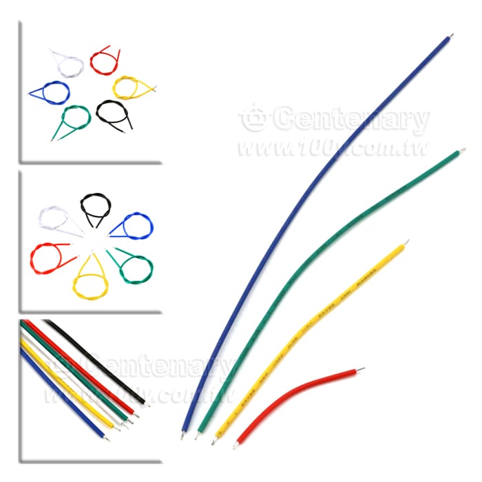 100MM 電子線連接線 綠色 22AWG