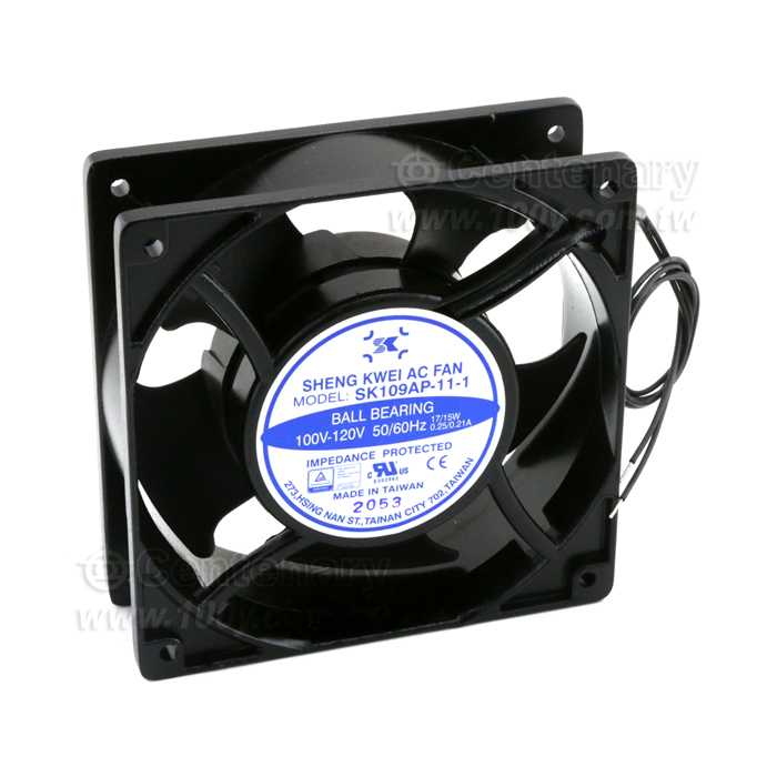 風扇100-120V (滾珠培林出線) 120*120*38mm 0.21A