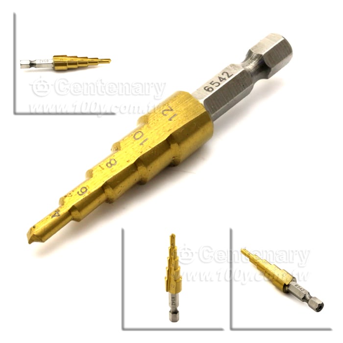鍍鈦直槽階梯鑽頭 4mm~12mm - 141955 產品圖片