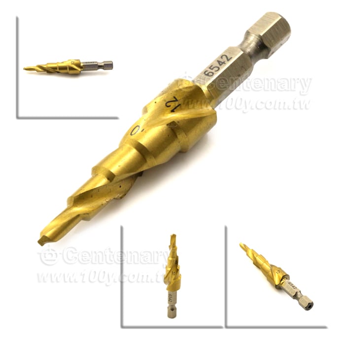 鍍鈦螺旋槽階梯鑽頭 4mm~12mm - 141959 產品圖片