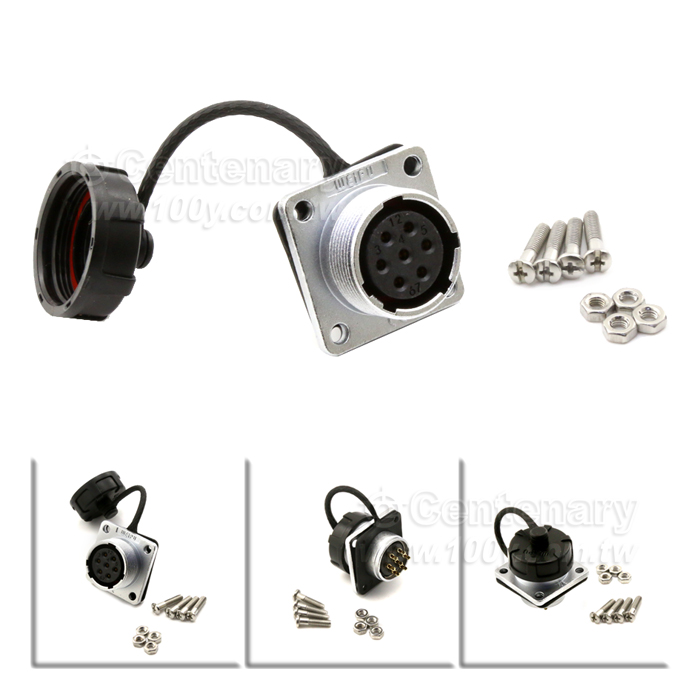 Square Flange Panel Receptacle - 142412 Product Image