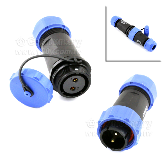 IP68  電纜插頭+電纜對接插座 2P - 90596 產品圖片