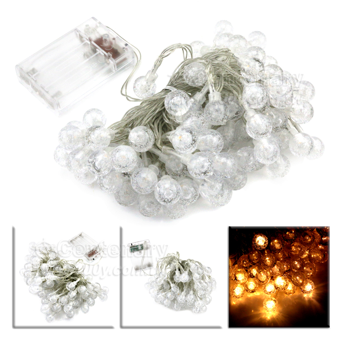 10米80燈暖白(水晶圓球) 插頭電池款