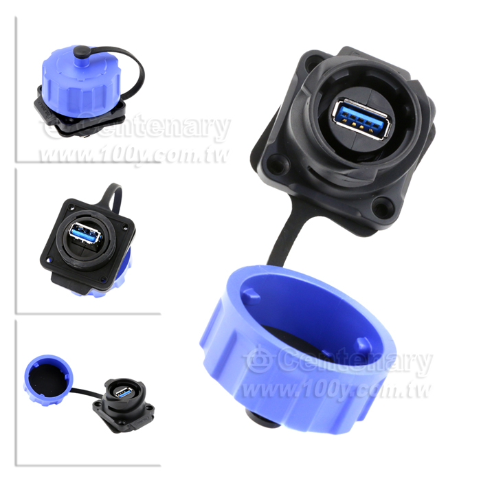Cnlinko  YM24 USB3.0 four hole flange female socket plastic - 145721 Product Image