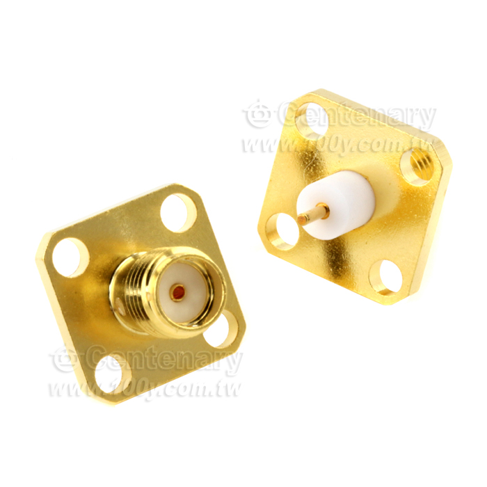 SMA jack SQ 12.7mm 4 hole flange with round contact Φ0.9 - 146169 Product Image
