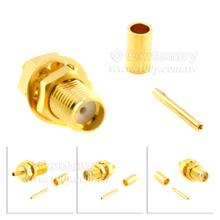 SMA Jack Crimp Bulkhead For RD316,RD316-FEP ; 12.4GHz VSWR 1.2 - 146970 Product Image