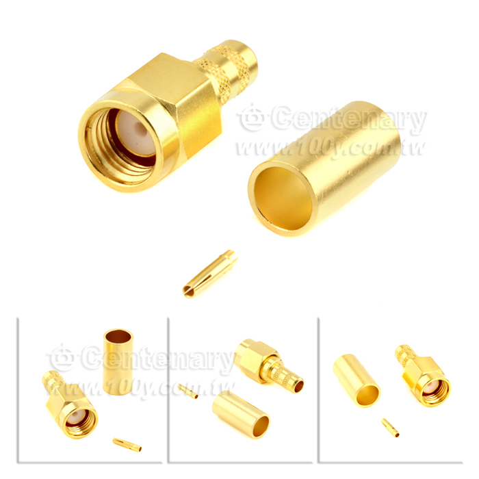 SMA Reverse Polarity Plug Crimp For RG58,JBY195,LMR195; 6GHz VSWR 1.2 - 146971 Product Image