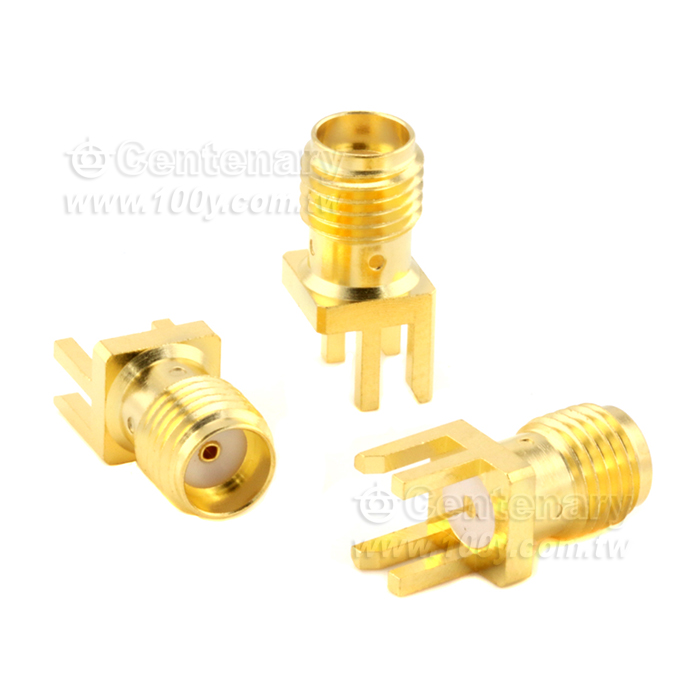 SMA jack PCB mount end launch (T=1.73) with tab contact (W=0.25;T=0.15;L=2.5); 18GHz VSWR1.25 - 92582 Product Image
