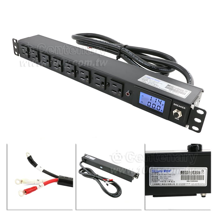 30A機櫃專用110/220V 鋁合金防突波電源分配插座/延長線 180cm