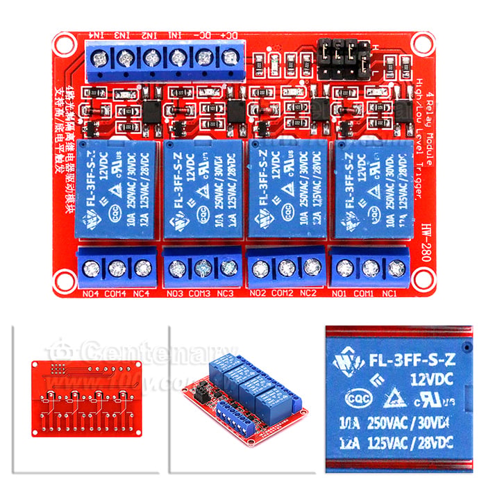 4路繼電器模組帶光耦隔離 DC12V - 143417 產品圖片