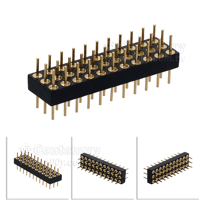 圓孔雙頭針公 3*11 全鍍金 2.54mm