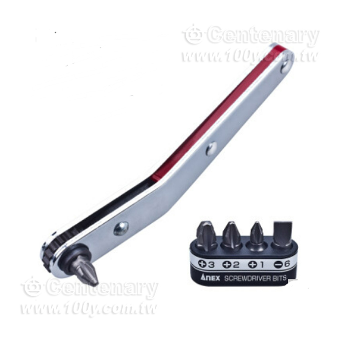 NO.428迷你超短型棘輪螺絲批 上曲 5件套 16*108mm - 152304 產品圖片