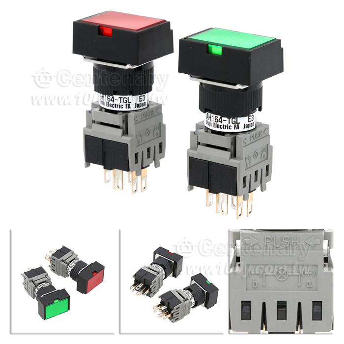 Fuji Electric矩形帶燈按鈕開 紅色1NO+1NC - 149407 產品圖片