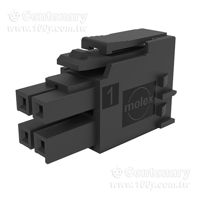 Molex_4P 矩形連接器 - 外殼 插座 黑色 0.138"（3.50mm） - 155175 產品圖片