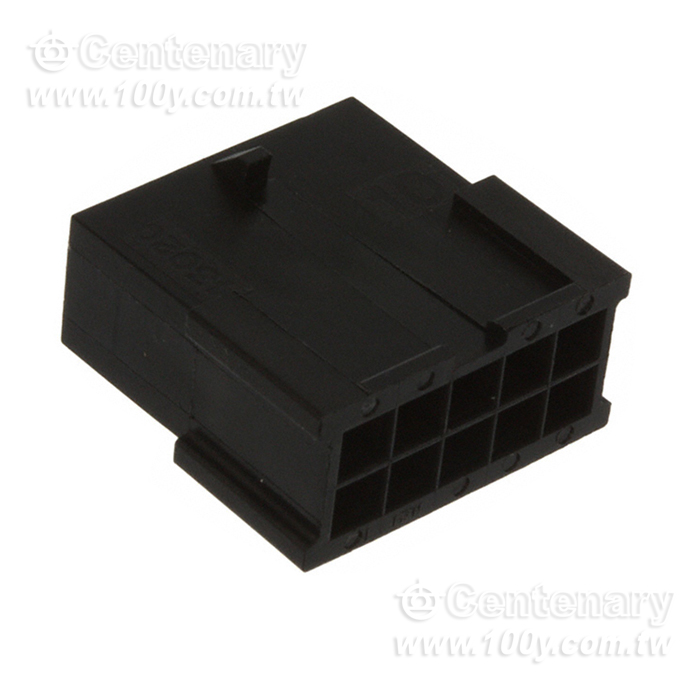 Molex_10P 矩形連接器 - 外殼 插頭 黑色 0.118"（3.00mm） - 155199 產品圖片