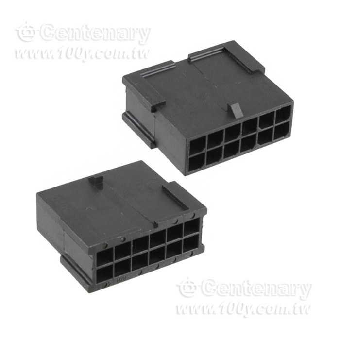 Molex_12P 矩形連接器 - 外殼 插頭 黑色 0.118"（3.00mm） - 155200 產品圖片